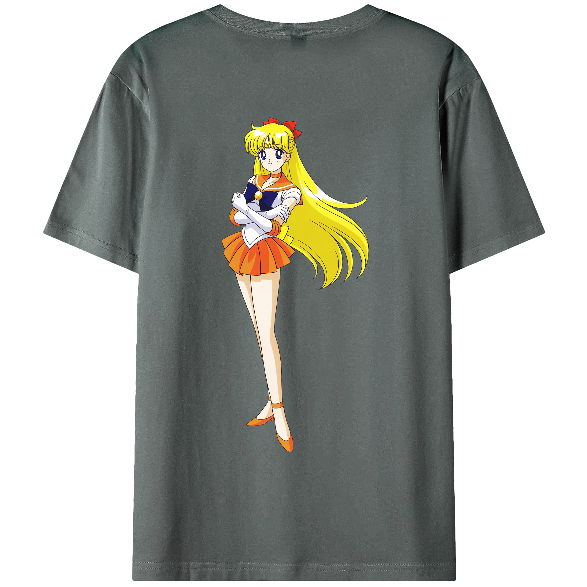 （画像用） 美少女戦士セーラームーン 愛野 美奈子 あいの みなこ Sailor Moon Aino Minako 綿100％ メンズ半袖Tシャツ（バックプリント） 通気性